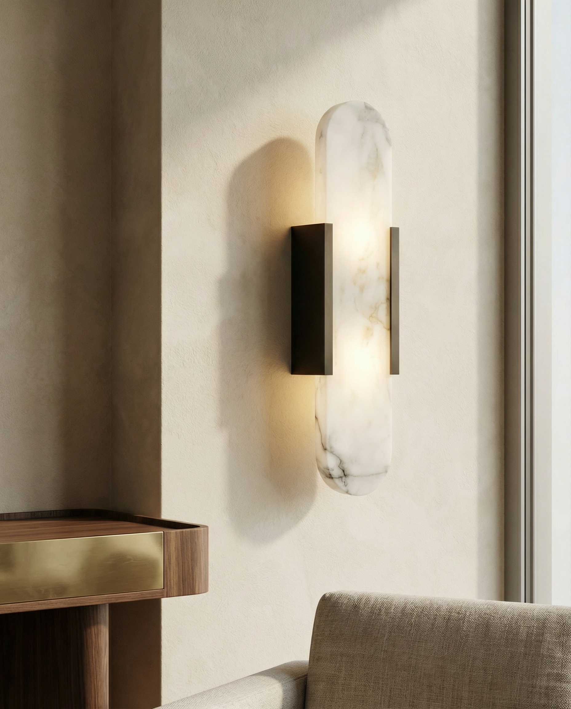 Elvara Vertical Stone Wall Light