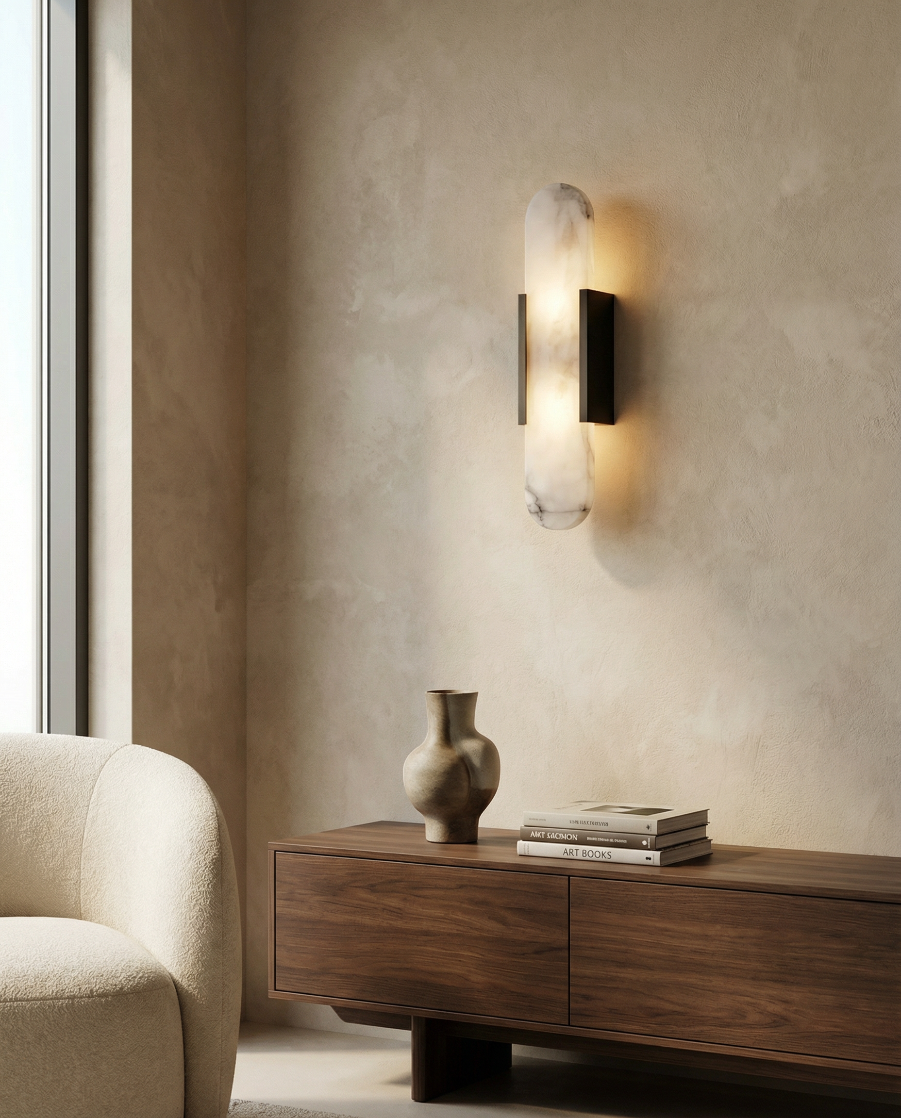 Elvara Vertical Stone Wall Light