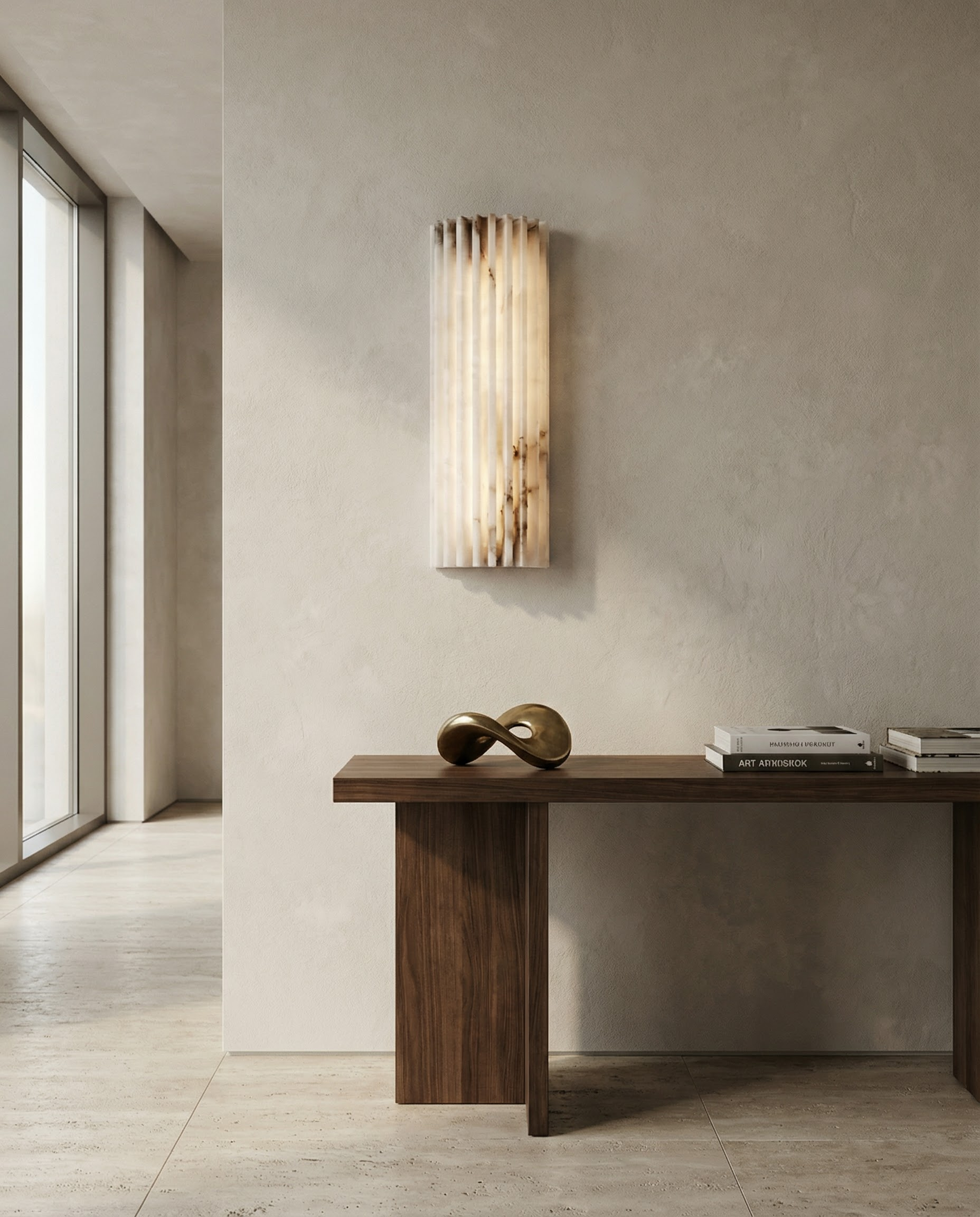 Aurelio Fluted Stone Wall Light