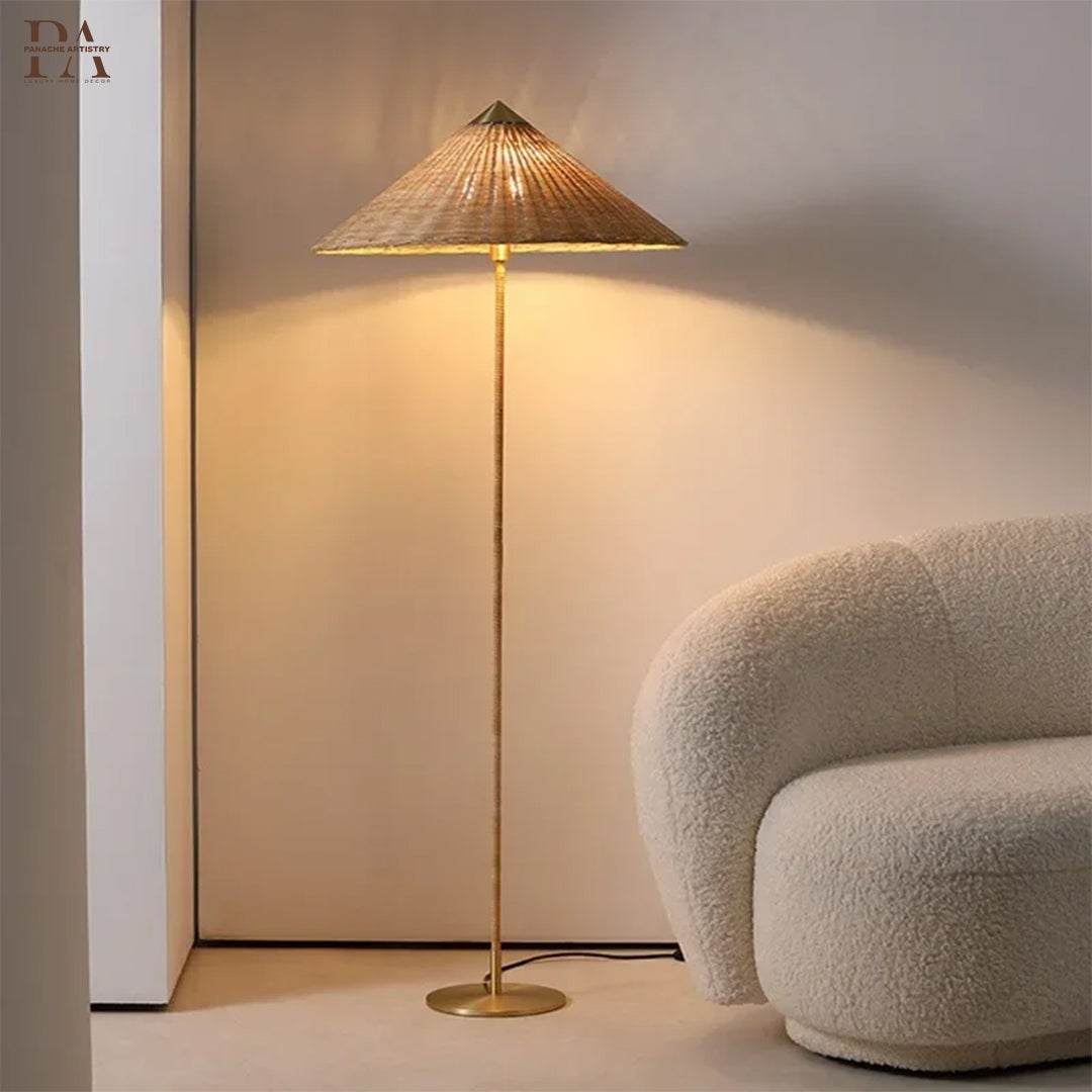 Boho Rattan Floor Lamp