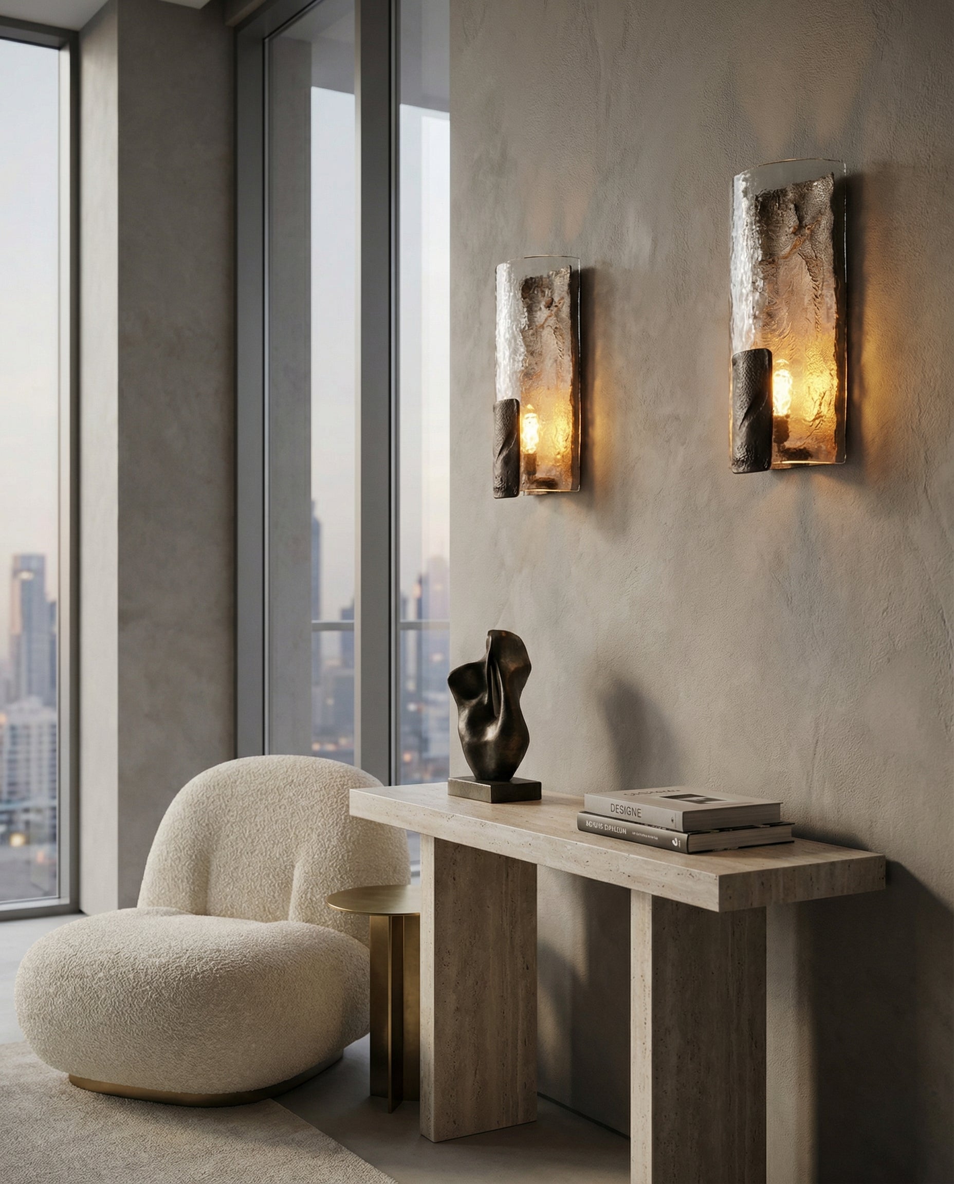 Cavaro Textured Glass Wall Light