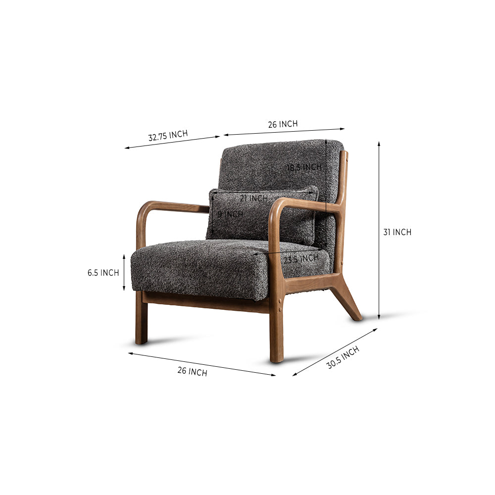 Alma Armchair , Grey