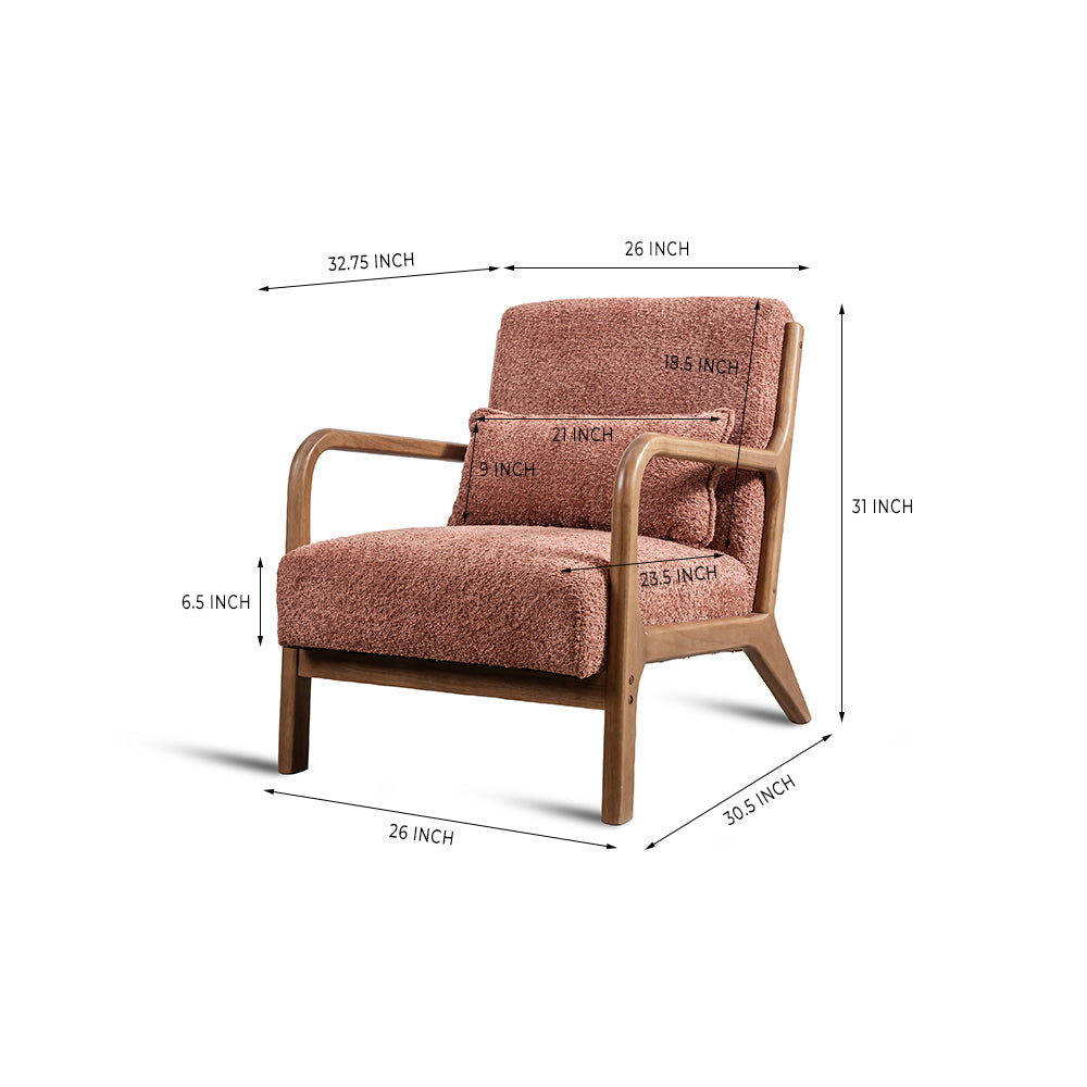 Alma Armchair, Rose Brown