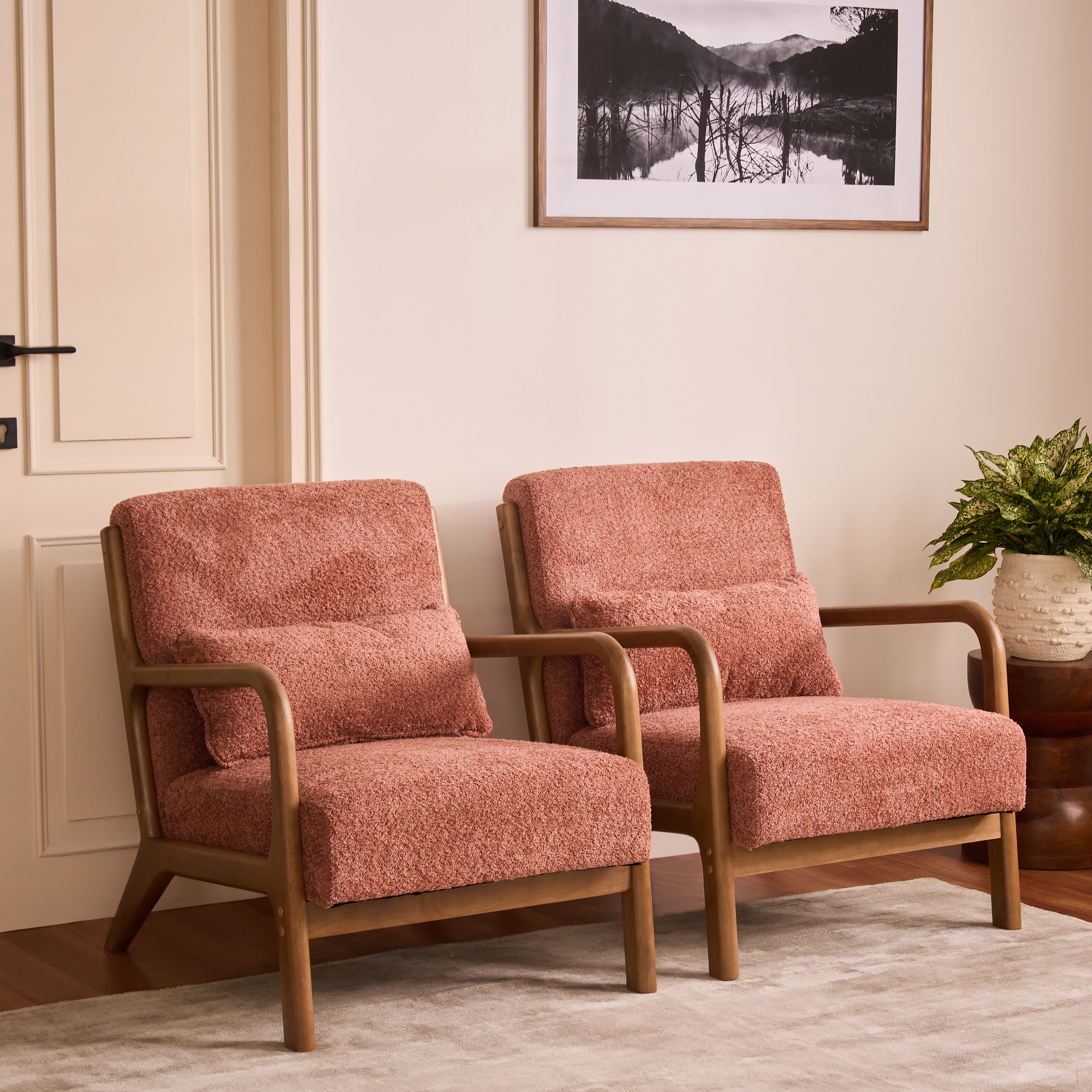 Alma Armchair, Rose Brown