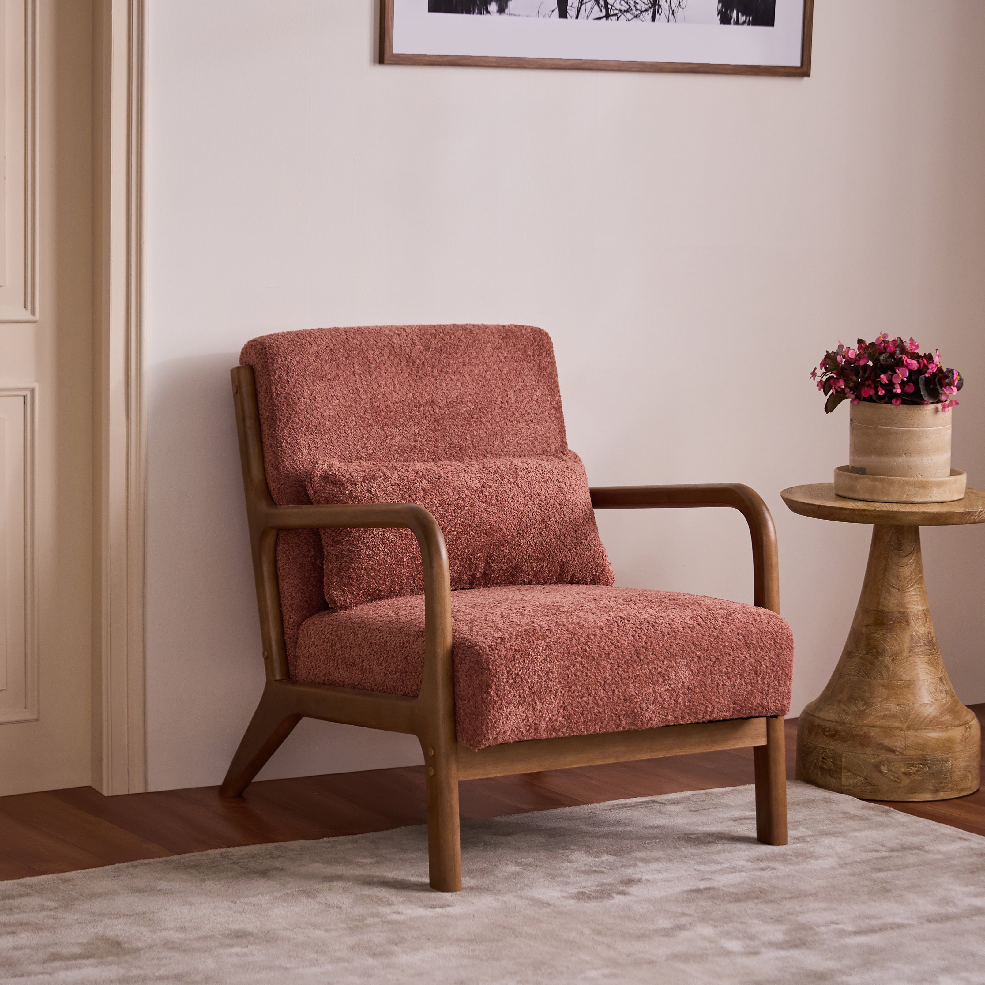 Alma Armchair, Rose Brown