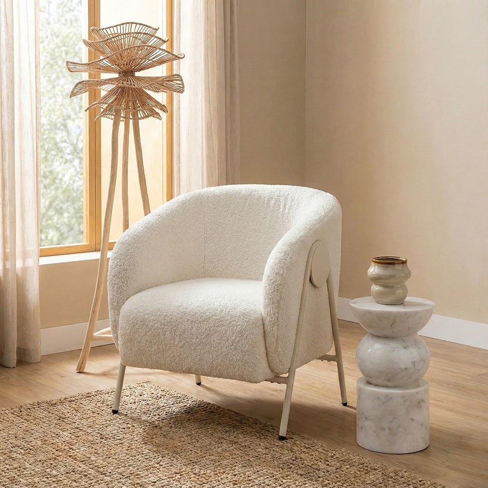 Fermoir Lounge Chair , White