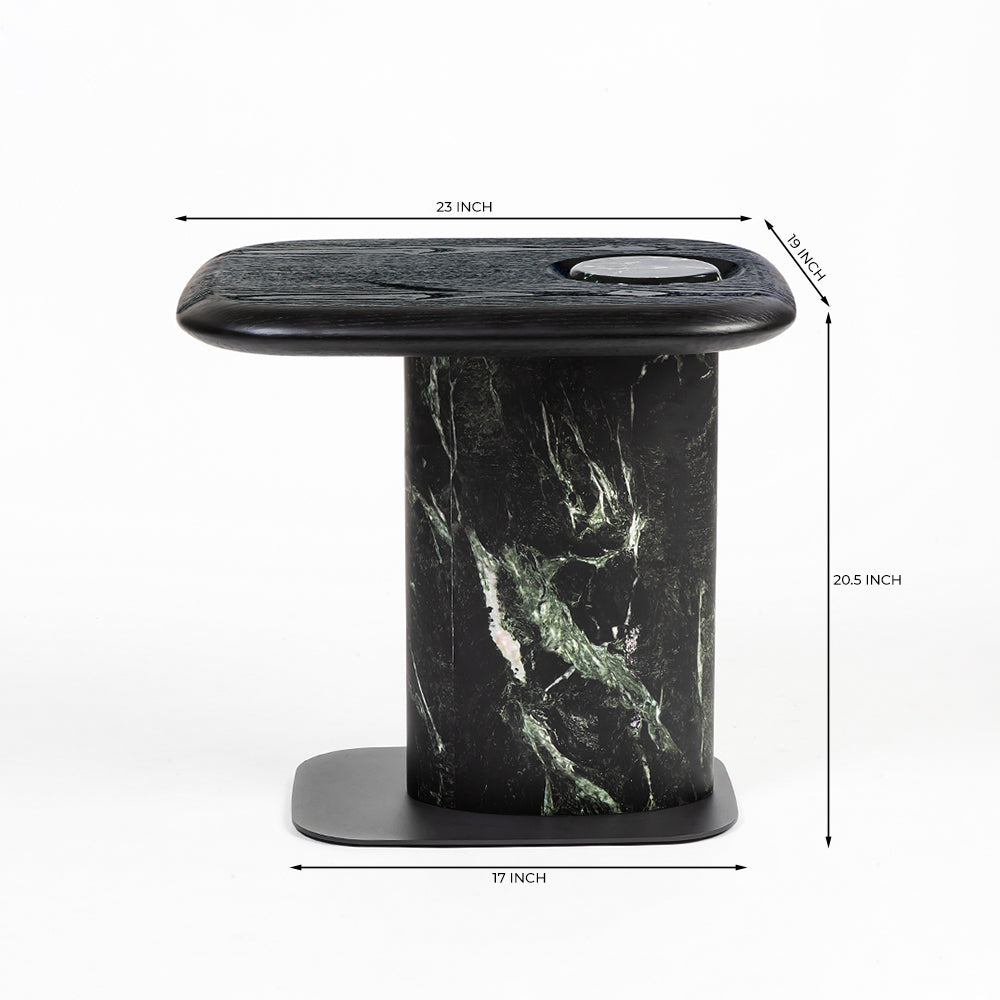 Pedestal Accent Table, Nero Verde