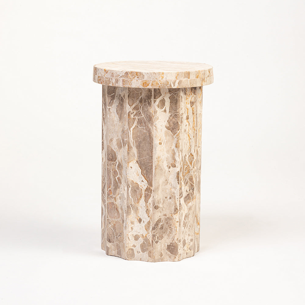 Drum Accent Table, Fossil