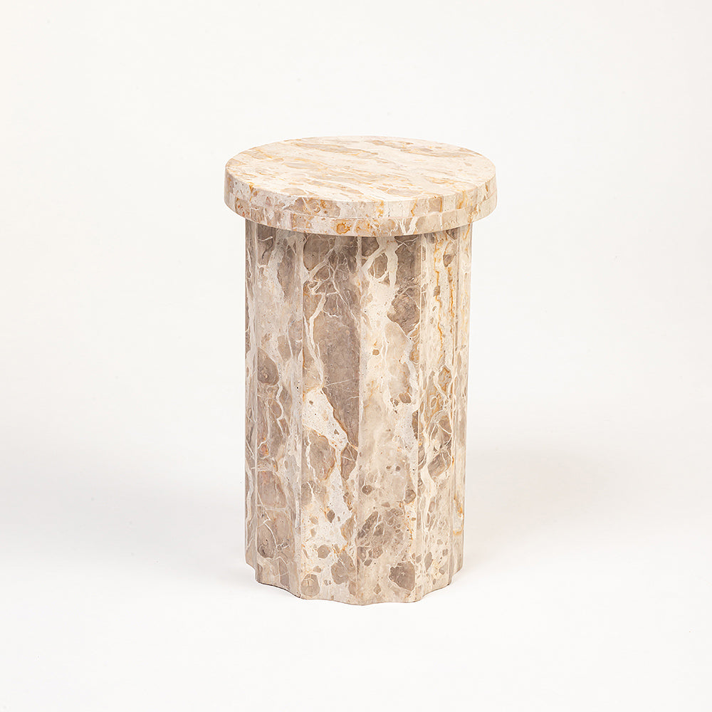 Drum Accent Table, Fossil