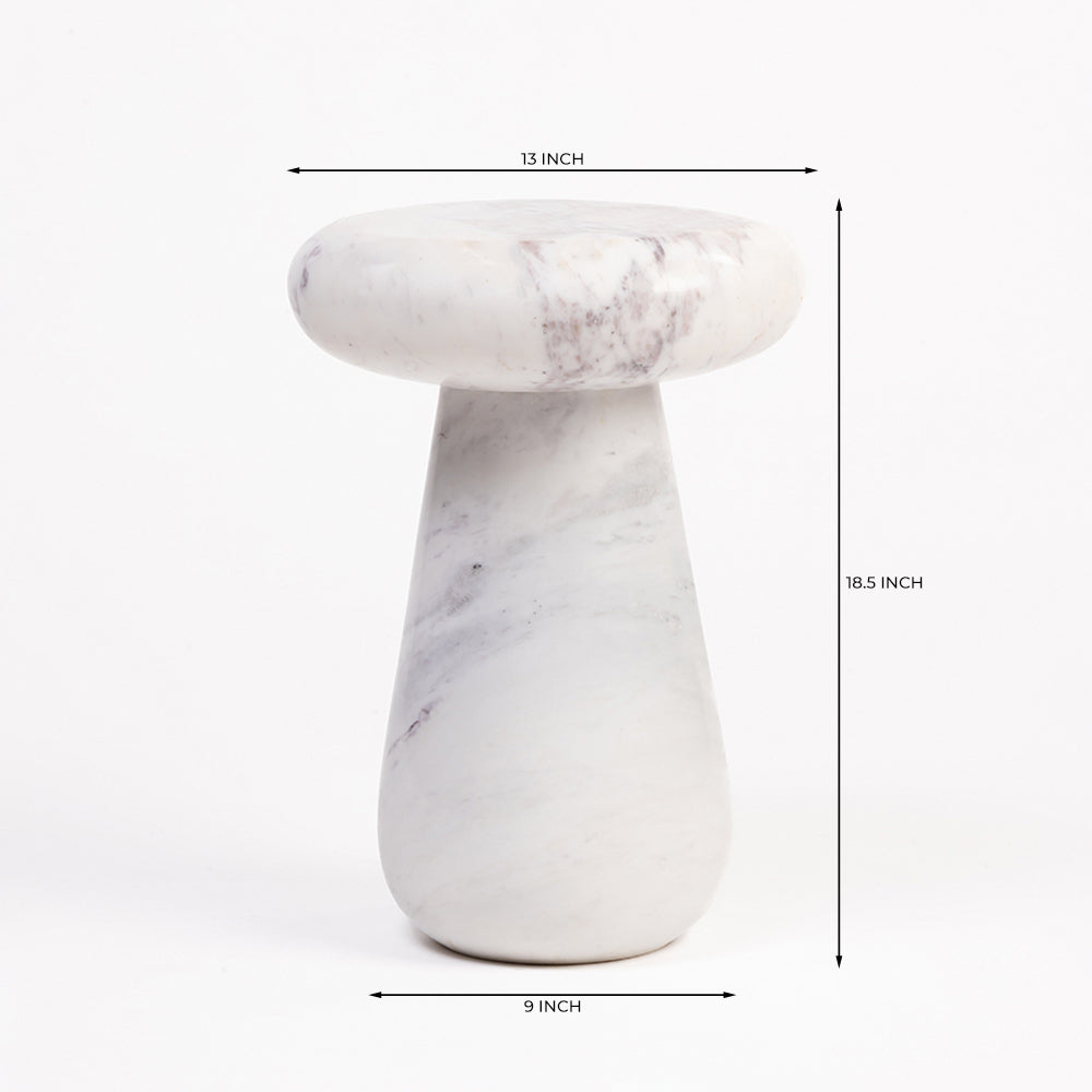 Boletus Accent Table, Bianco