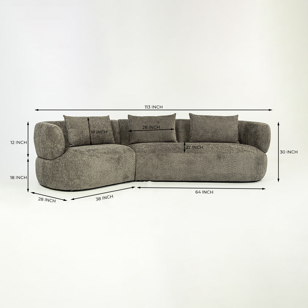 Halcyon 5 Seater Sofa (Grey)