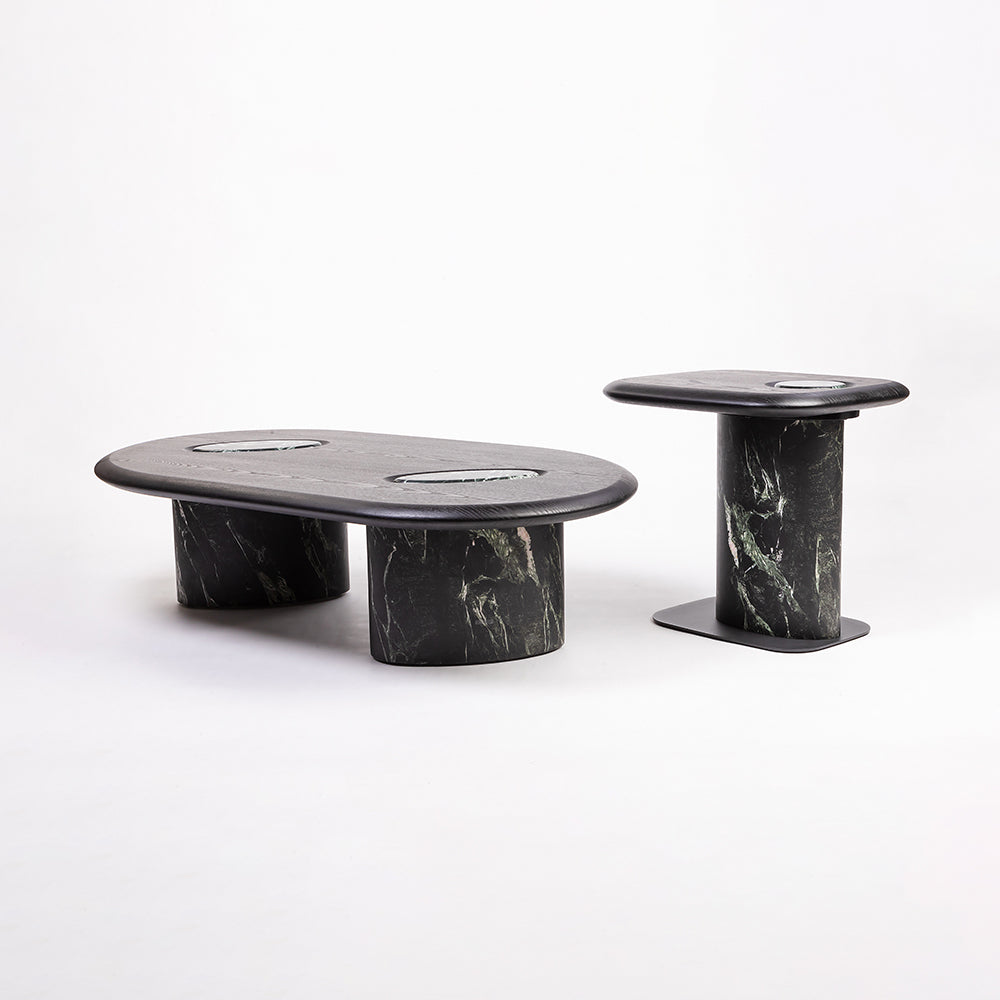 Pedestal Accent Table, Nero Verde