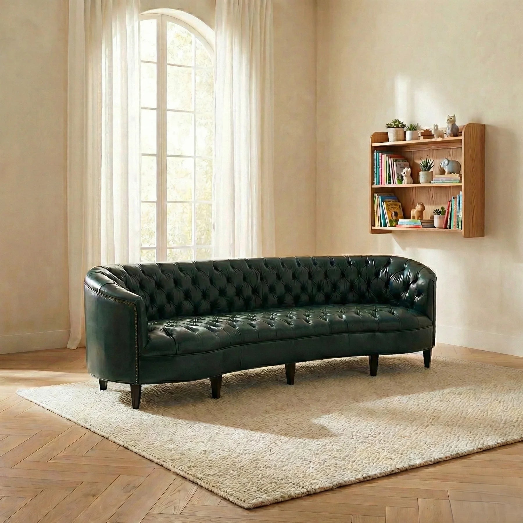 The Quiet Emerald Sofa