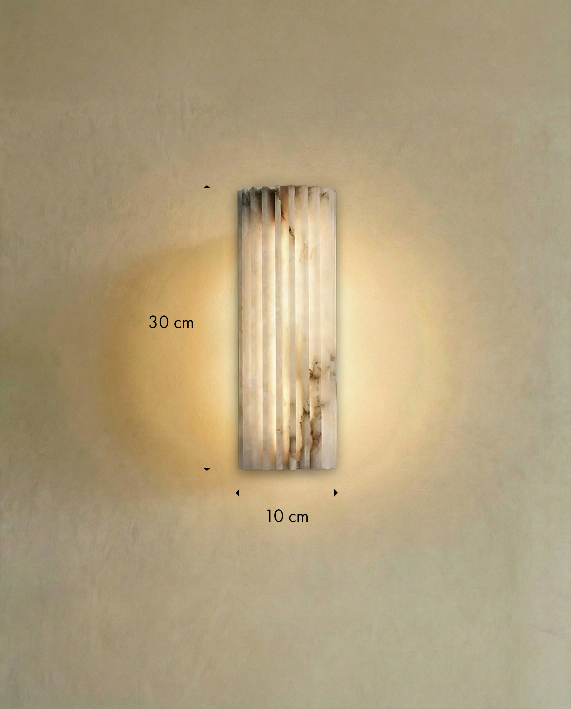 Aurelio Fluted Stone Wall Light