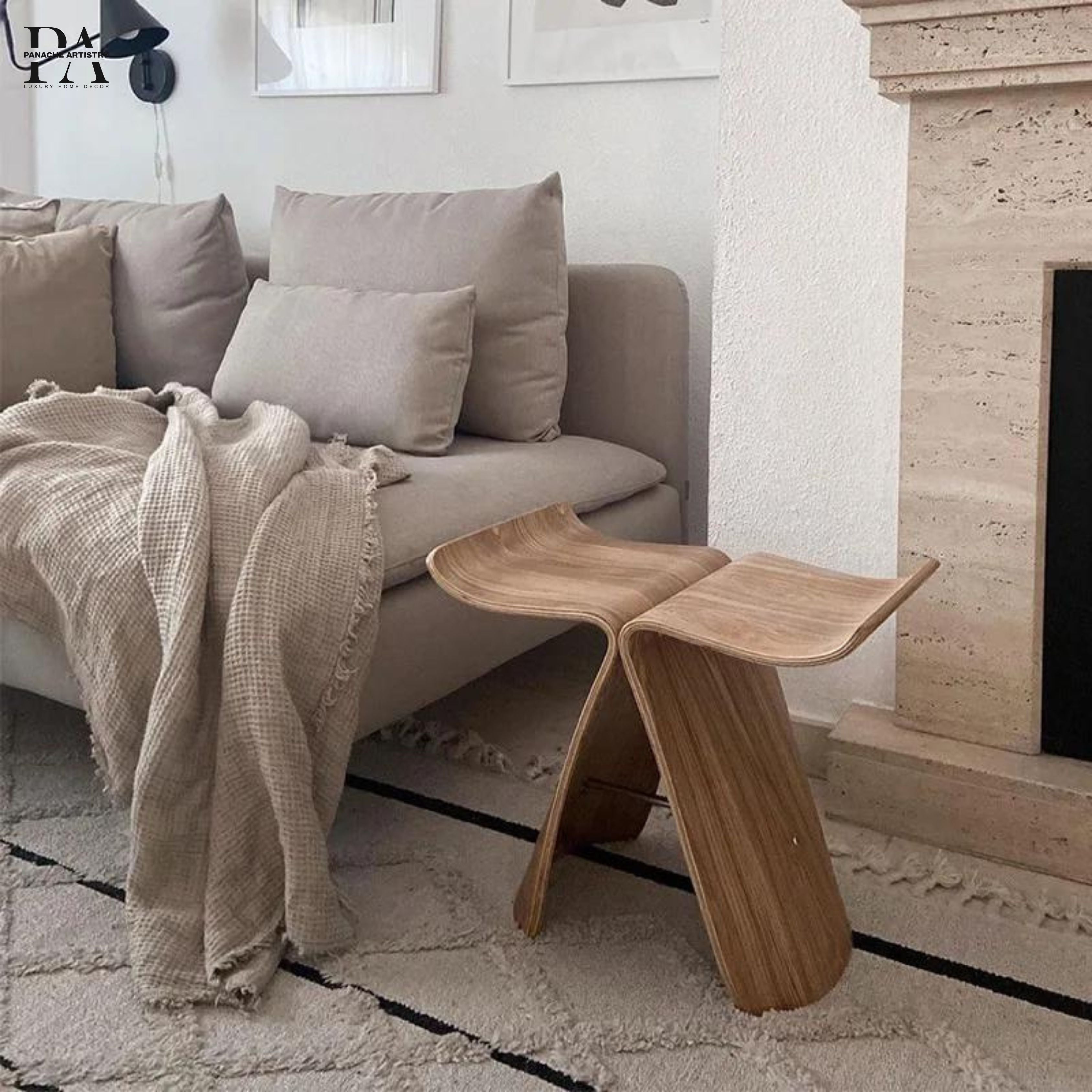 Tranquility Curve Wooden Side Table