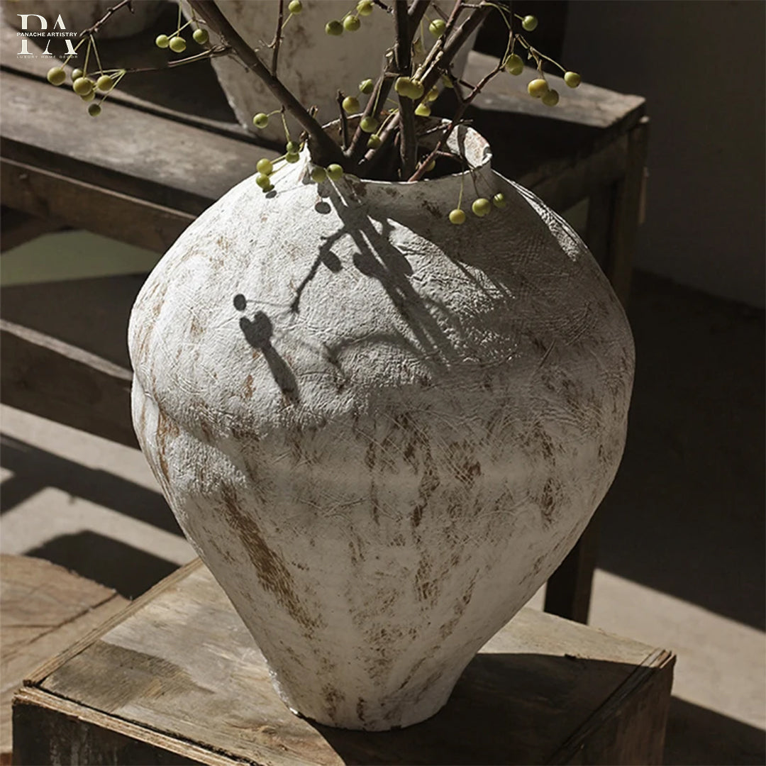 Rustic Artisan Ceramic Vase Trio