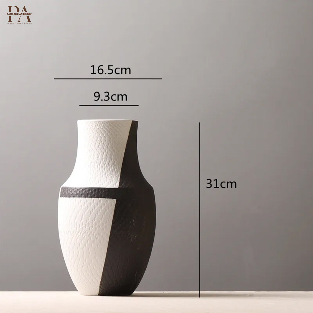 Monochrome Geometric Ceramic Vase Set