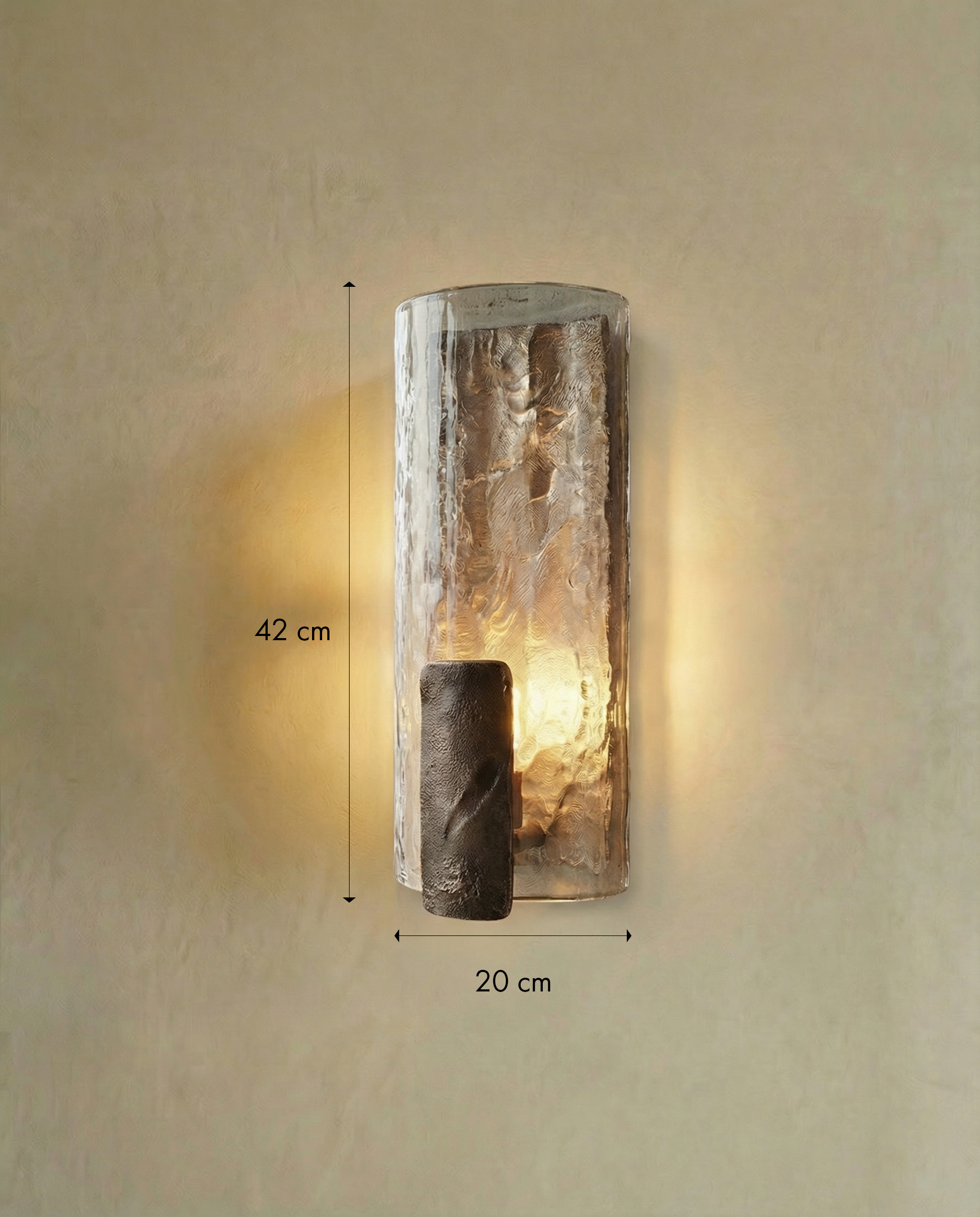 Cavaro Textured Glass Wall Light