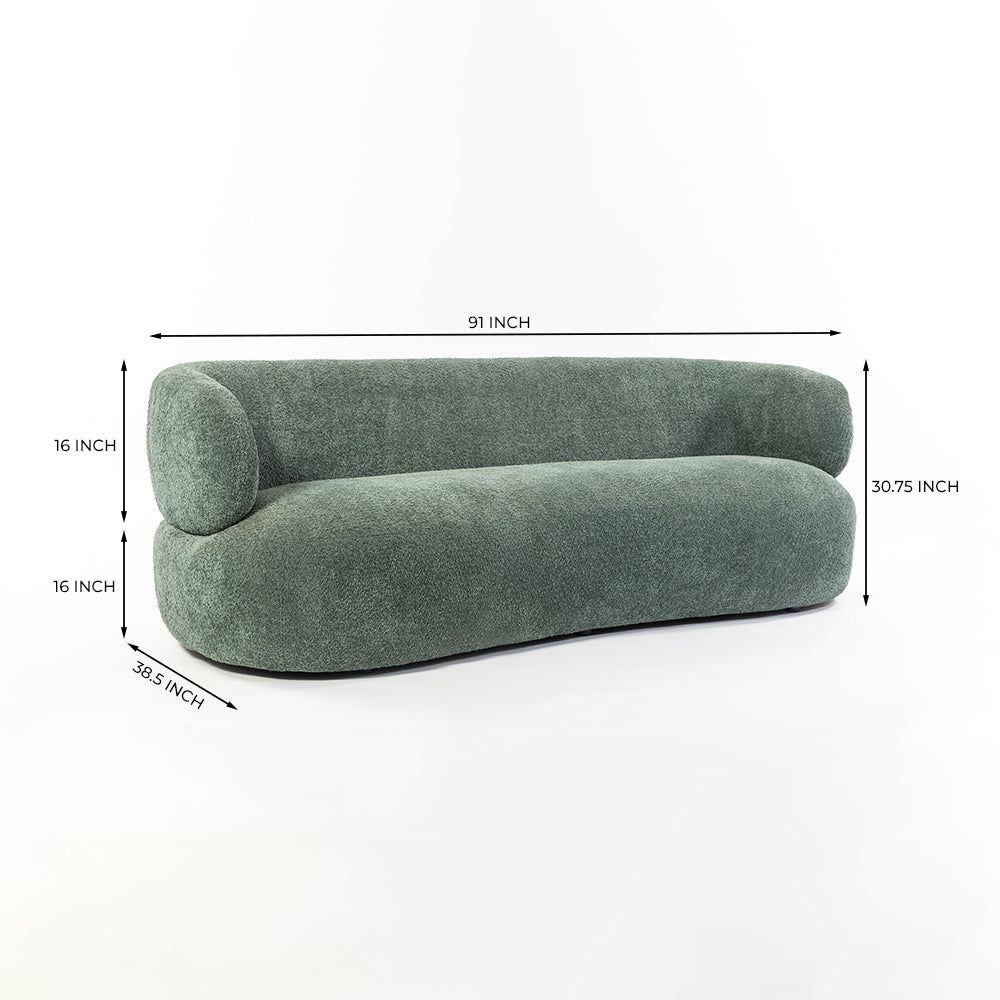Vellichor 3 Seater Sofa (Green)