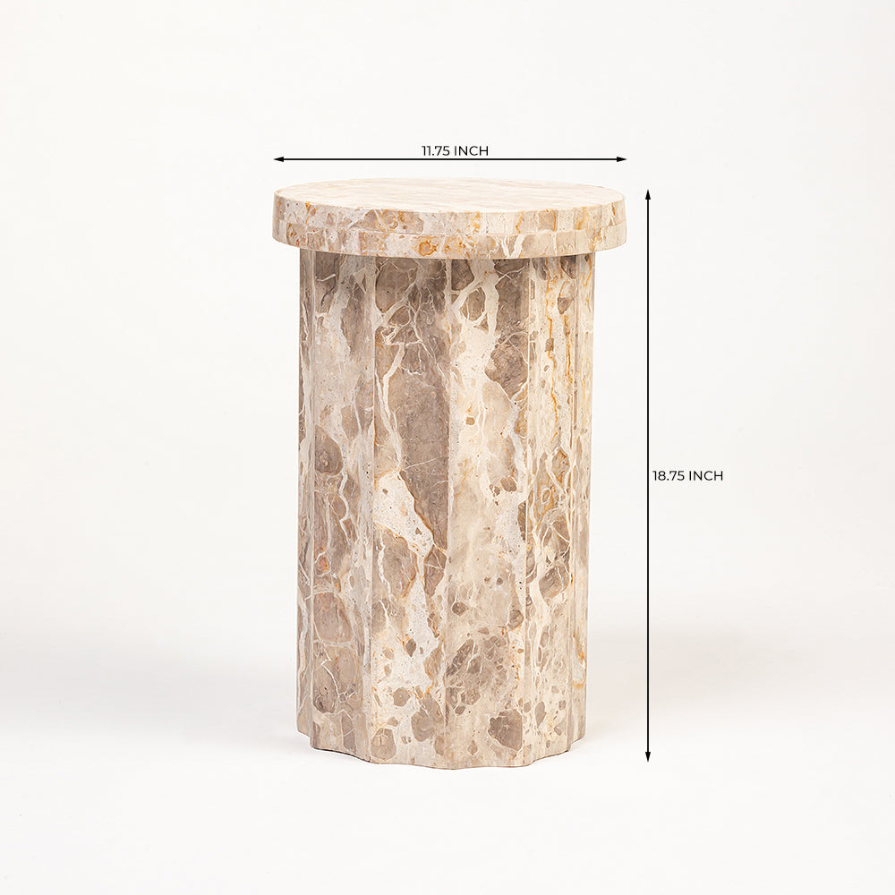 Drum Accent Table, Fossil