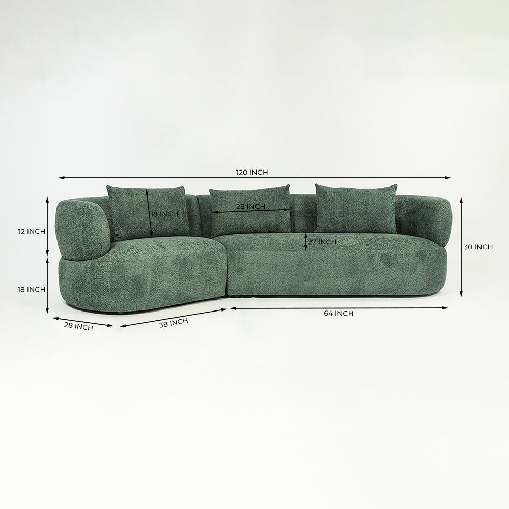 Halcyon 5 Seater Sofa (Green)