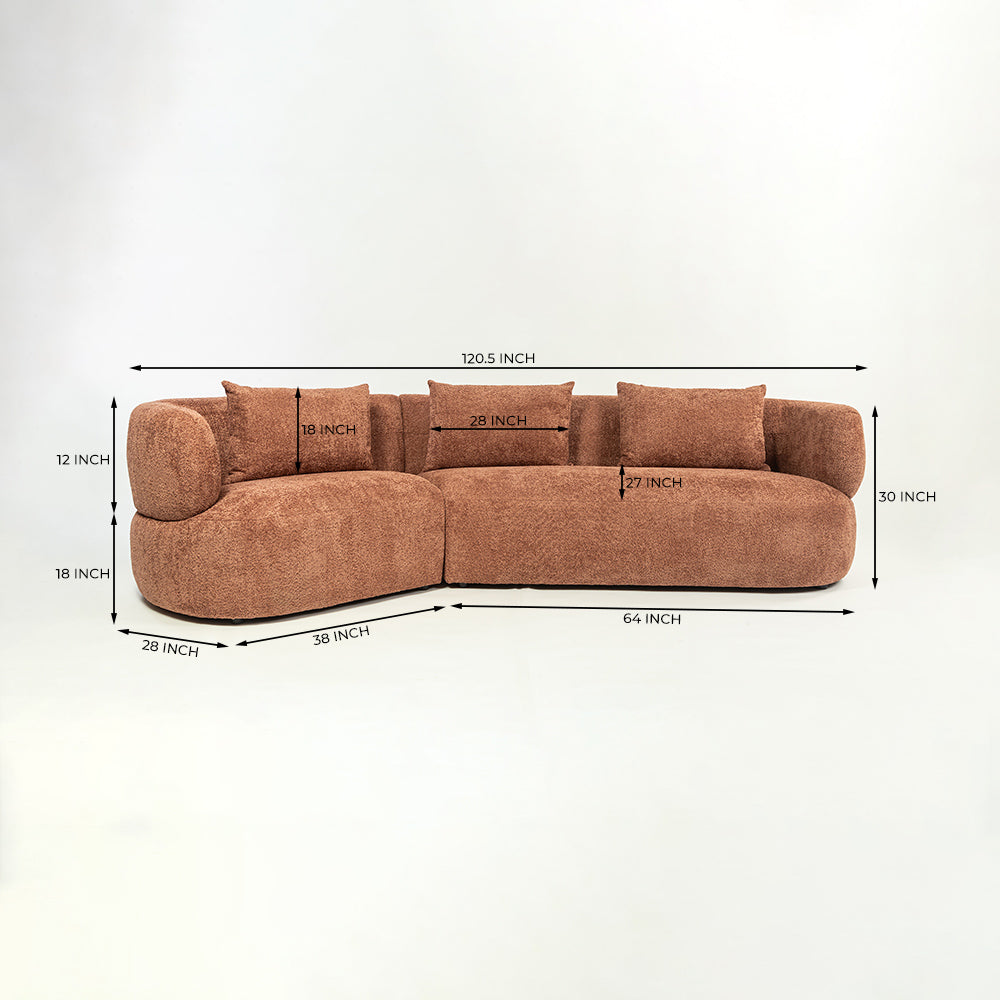 Halcyon 5 Seater Sofa (Rose Brown)