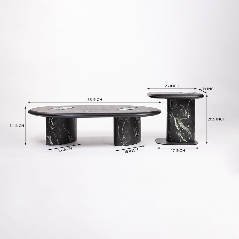 Pedestal Accent Table, Nero Verde